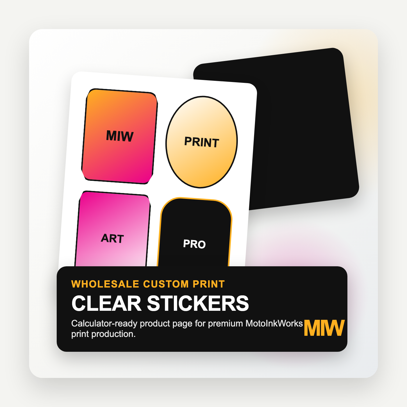 Clear Stickers printed by MotoInkWorks