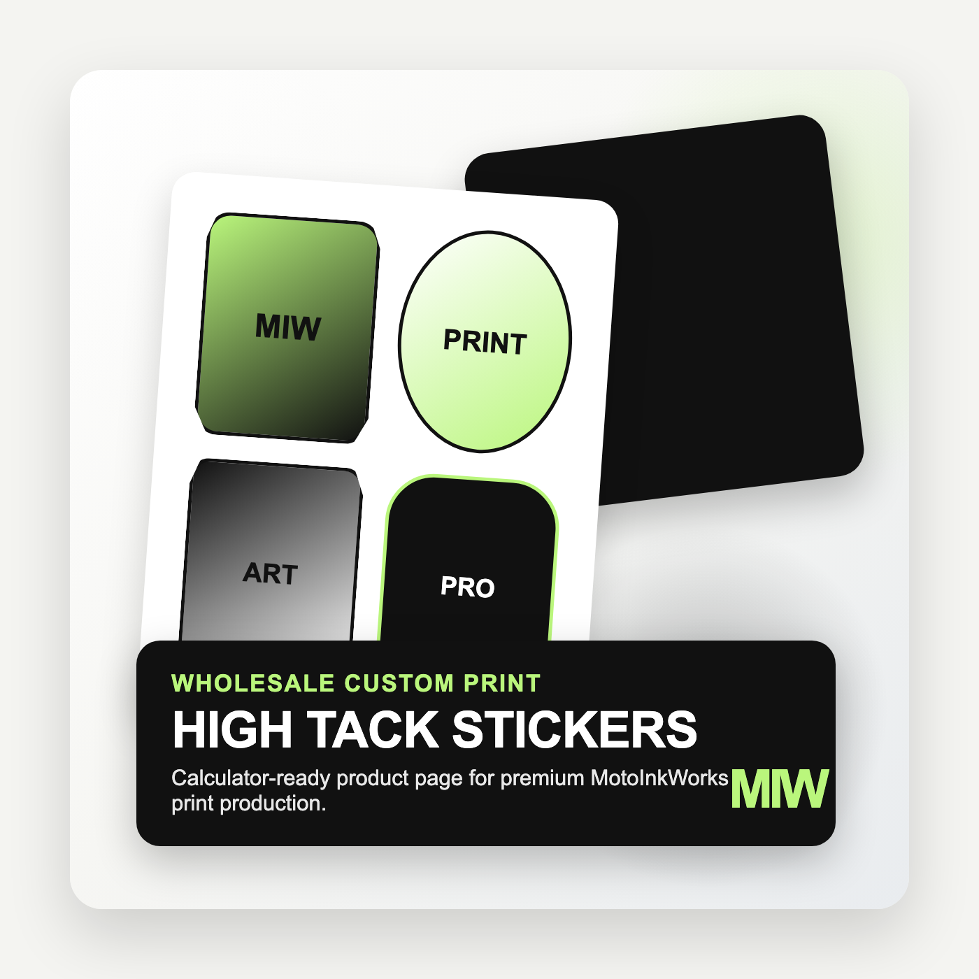 High Tack Stickers printed by MotoInkWorks