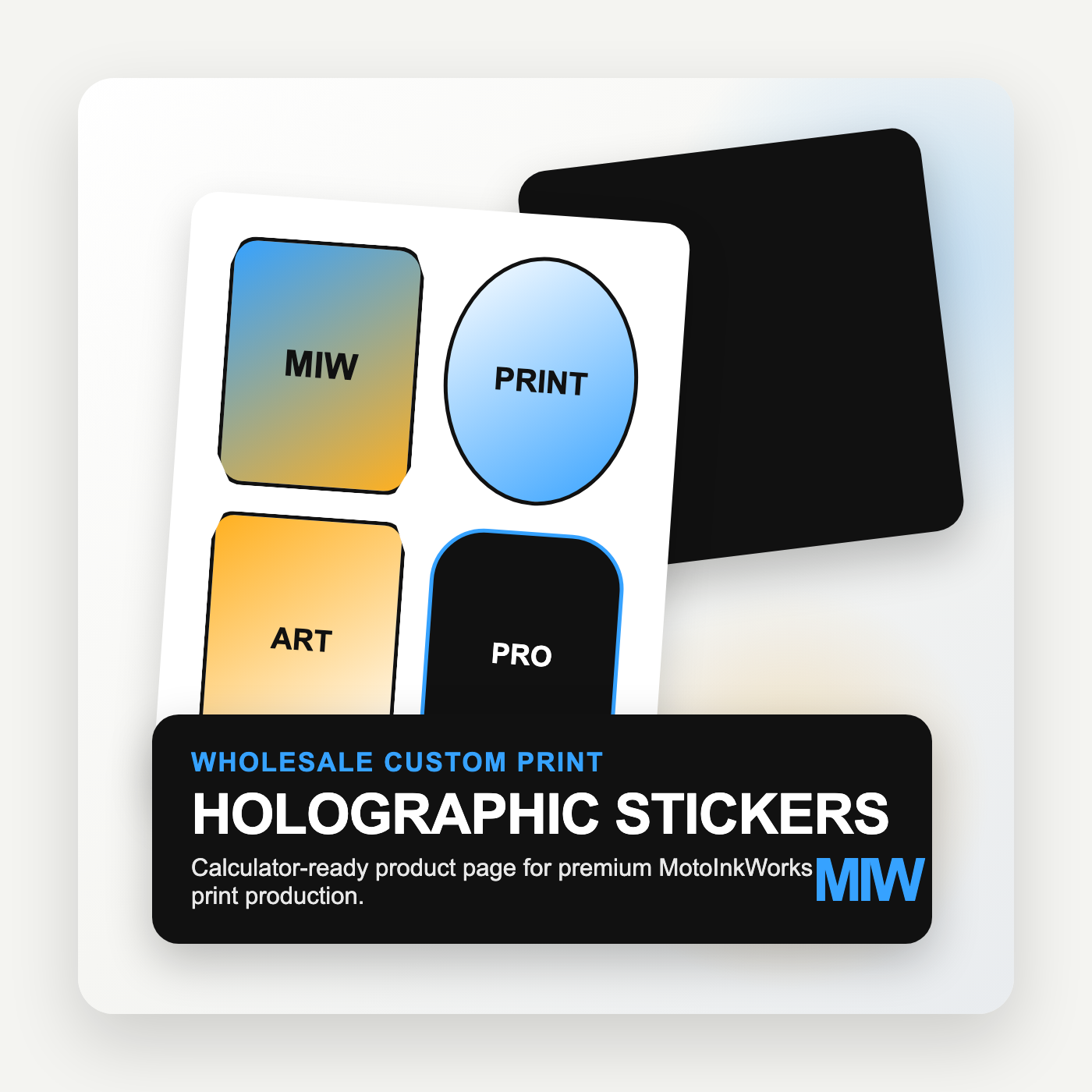 Holographic Stickers printed by MotoInkWorks