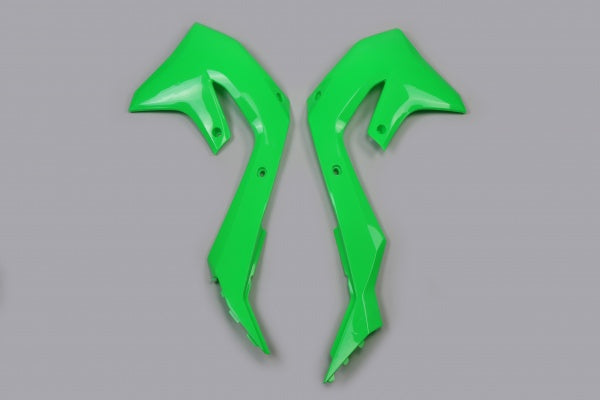 Kawasaki KXF Radiator Covers - Neon Green - KA04751#AFLU