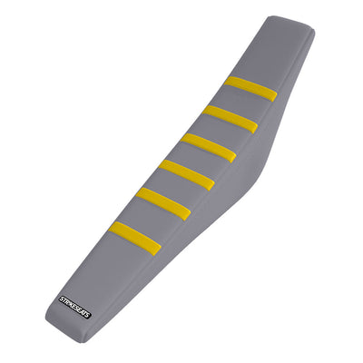 Housse de selle nervurée Gripper HUSQVARNA TC125/250 23/ FC250/350/450 2023 JAUNE/GRIS/GRIS