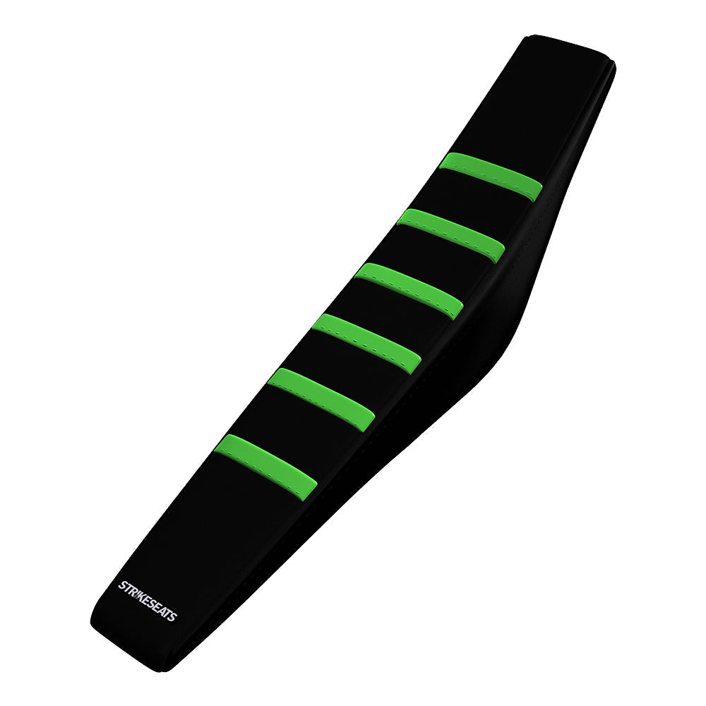 Kawasaki KX85 14-23 / KX100 14-21/ KX112 22-23 GREEN/BLACK/BLACK Gripper Ribbed Seat Cover