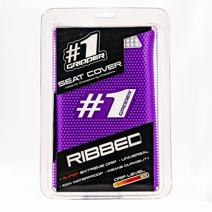 RIBBED Seat Cover - Purple/White