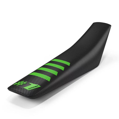 RIBBED Seat Cover - Black/Green