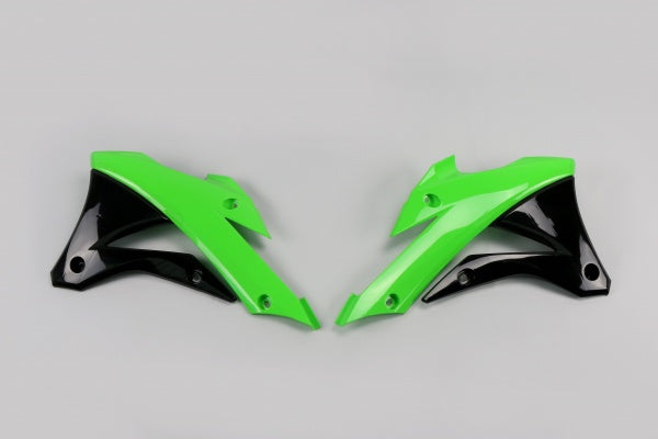 Kawasaki KX Radiator Covers - Green-Black - KA04728#999