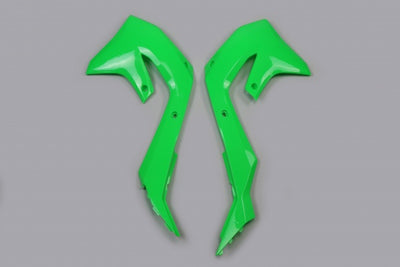 Kawasaki KXF Radiator Covers - Neon Green - KA04751#AFLU