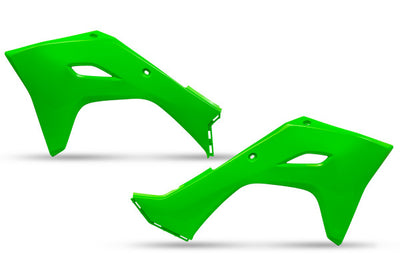 Kawasaki KXF Radiator Covers - Neon Green - KA04761#AFLU