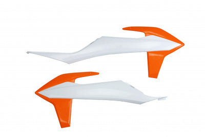 KTM EXC Radiator Covers - White-Orange - KT04092#999